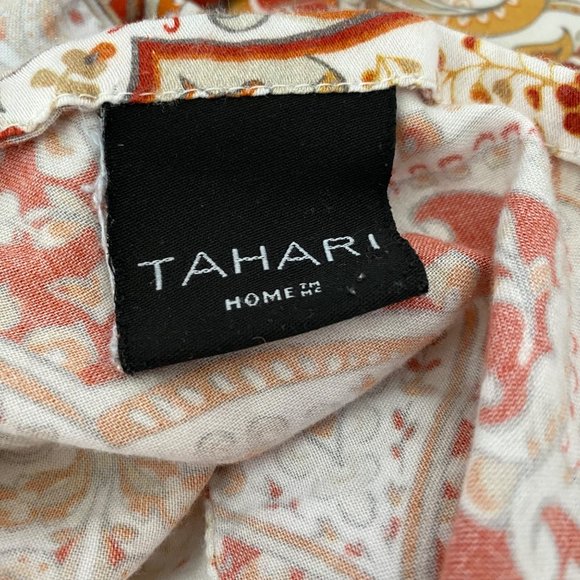 Tahari brown paisley duvet cover+ pillowcase tapestry buttons 82"x 92" - Picture 3 of 5